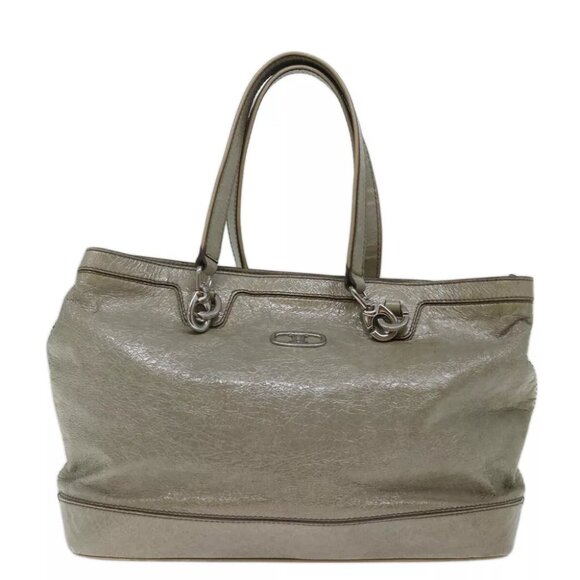 CELINE Tote Bag Patent leather Gray - Picture 1 of 16